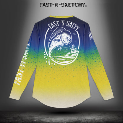 Mahi Mahi Dolphin Camo Fast-N-Salty UV Protection Long Sleeve Shirt