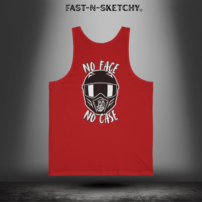 No Face No Case Tank Top — Fast-N-Sketchy Moto Helmet Graphic Tank