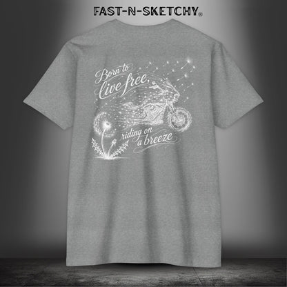 Dandelion: Born To Live Free, Riding on a Breeze - Biker Edition Premium Fitted Tee