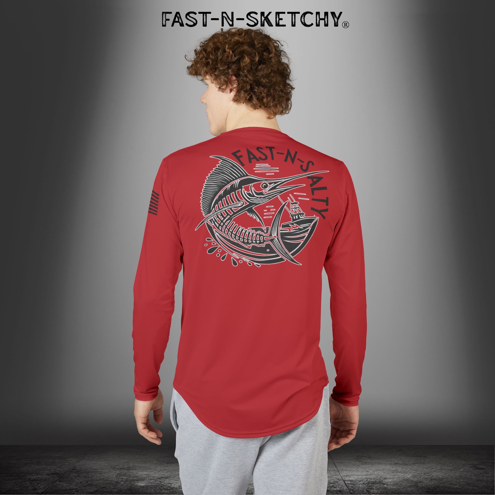 Fast-N-Salty UV Protection Long Sleeve Shirt - (Red)