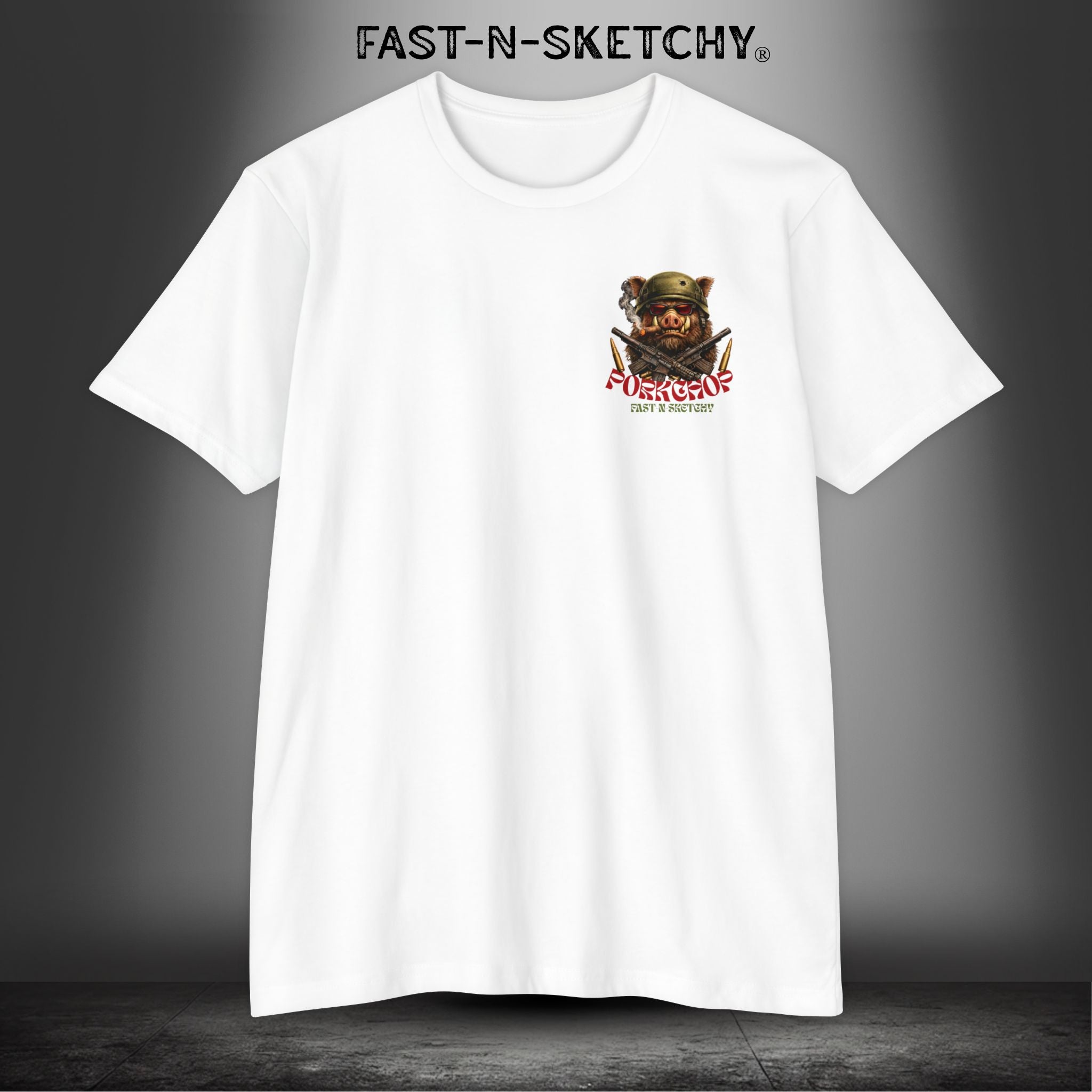 Porkchop, Thick Cut Thin Patience: Military Edition Premium Fitted Tee