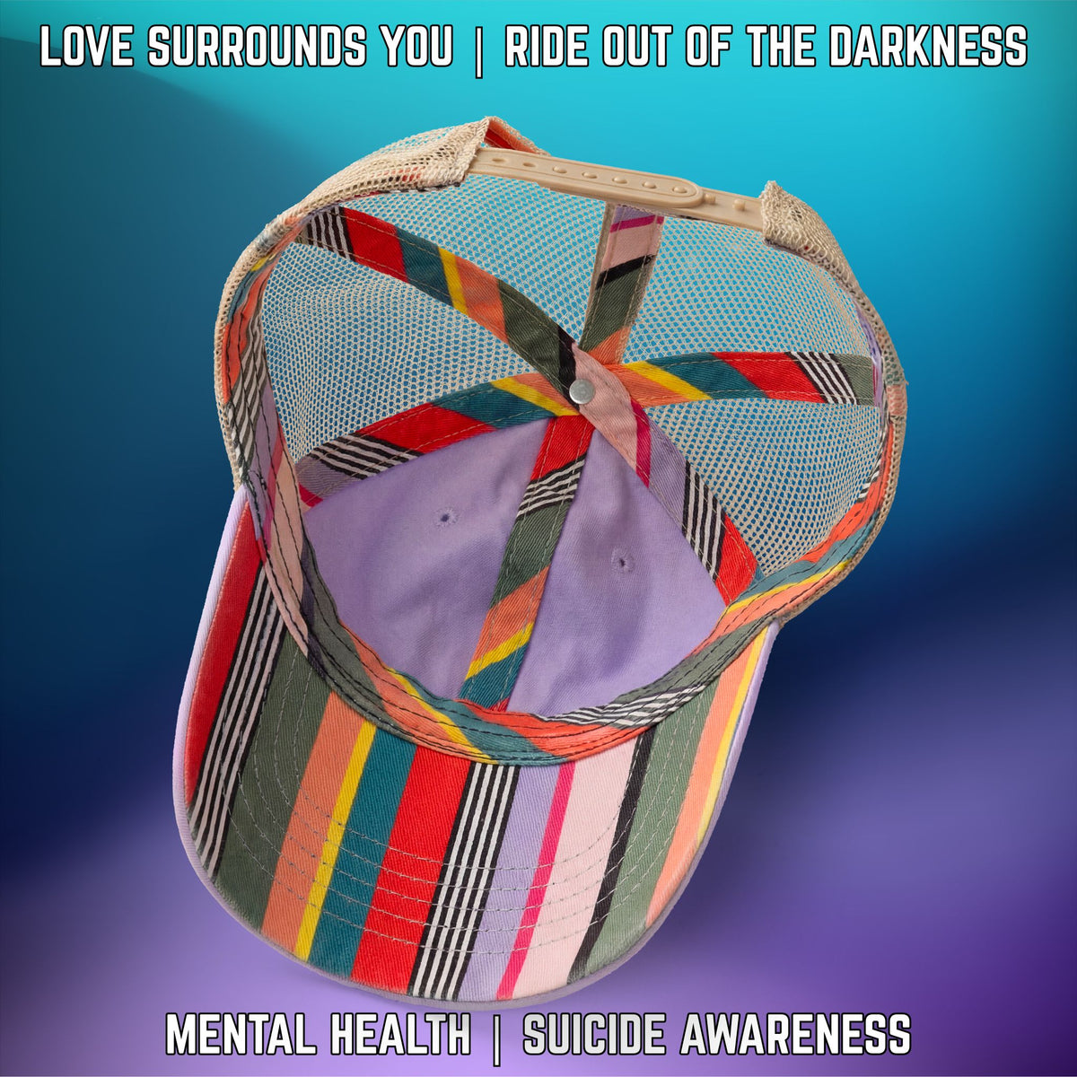 If You're Looking for a Sign.... Suicide Awareness Women's Washed Mesh-Back Cap with High Ponytail Hole - LSY