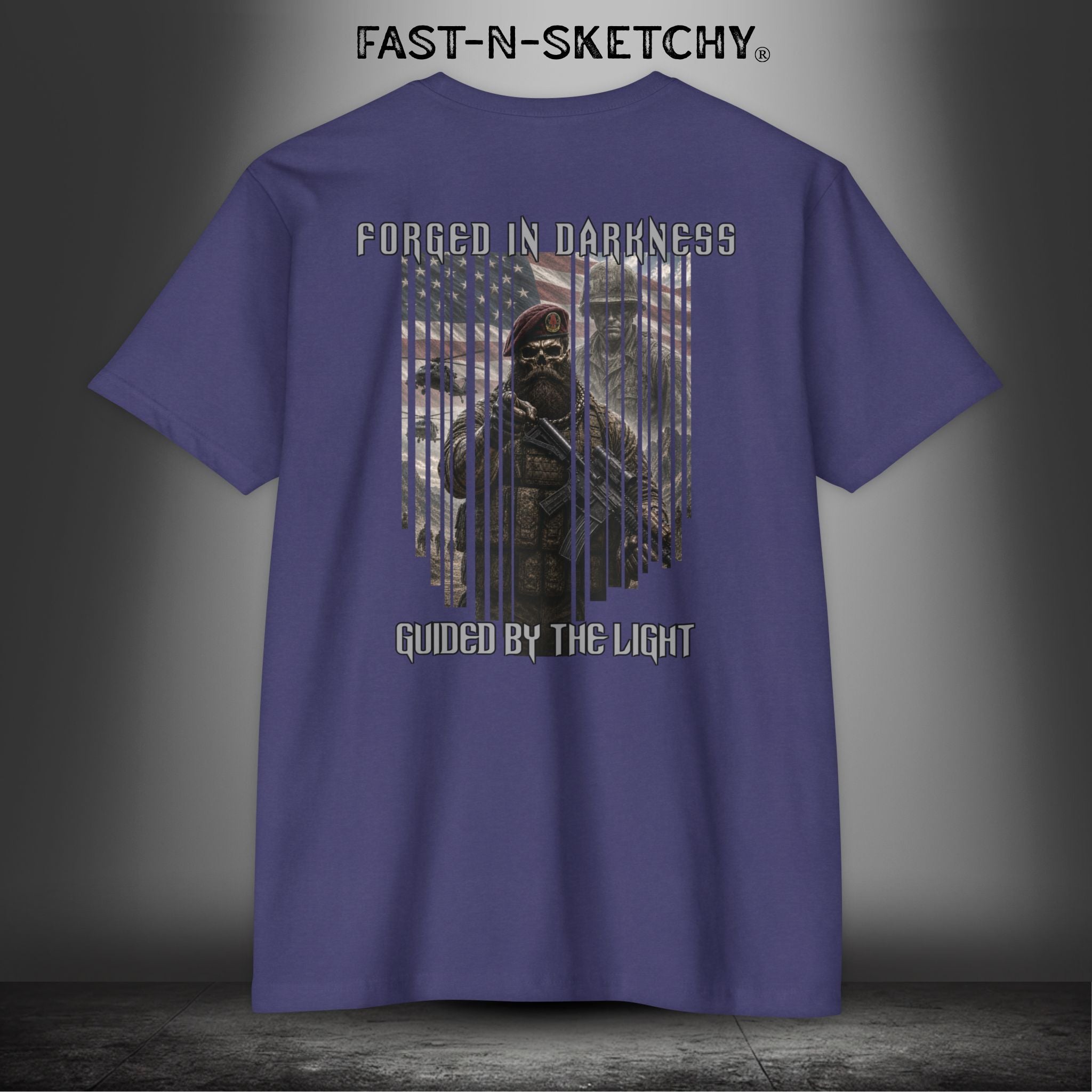 Forged in Darkness Military Edition — "Guided by the Light" Patriotic Tee