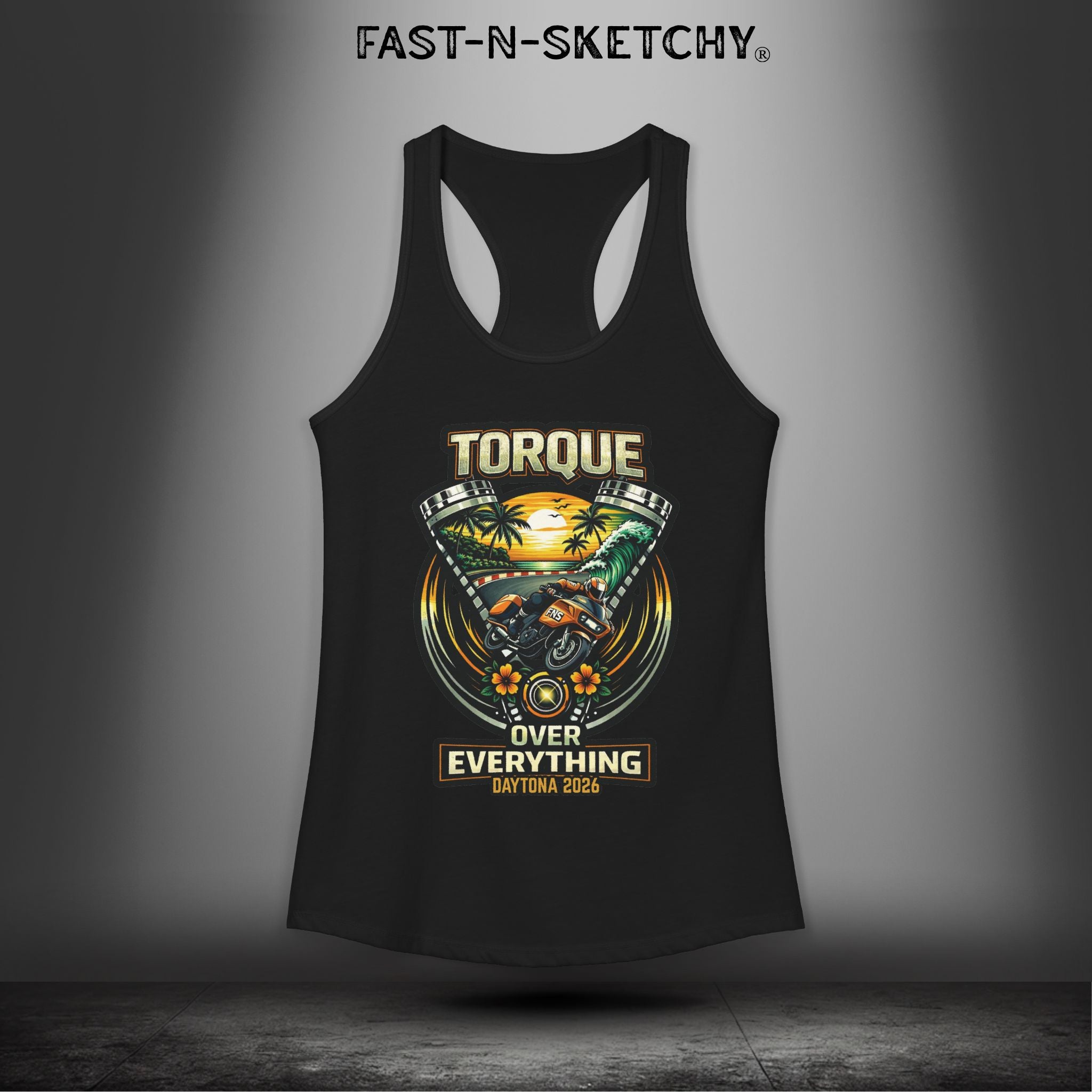 Torque Over Everything: Daytona Bike Week Bagger Racing Biker Edition Razorback Tank