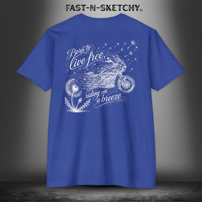 Dandelion: Born To Live Free, Riding on a Breeze - Biker Edition Premium Fitted Tee