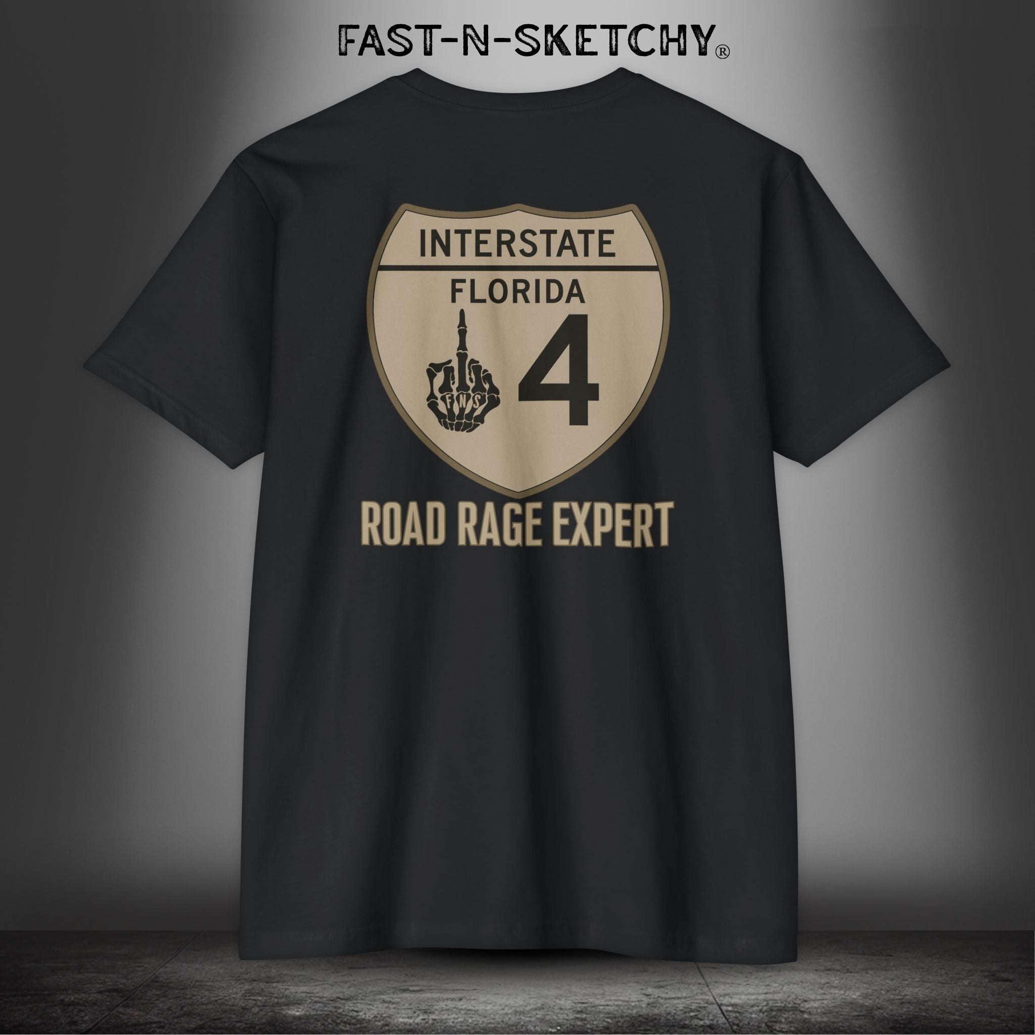 I-4 Road Rage Expert Florida T-Shirt (Tan Sign)