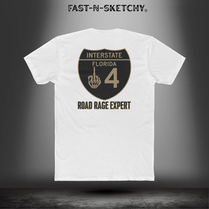 I-4 Road Rage Expert Florida (Black Sign) Premium Fitted Tee: Biker Edition Relaxed Classic Tee