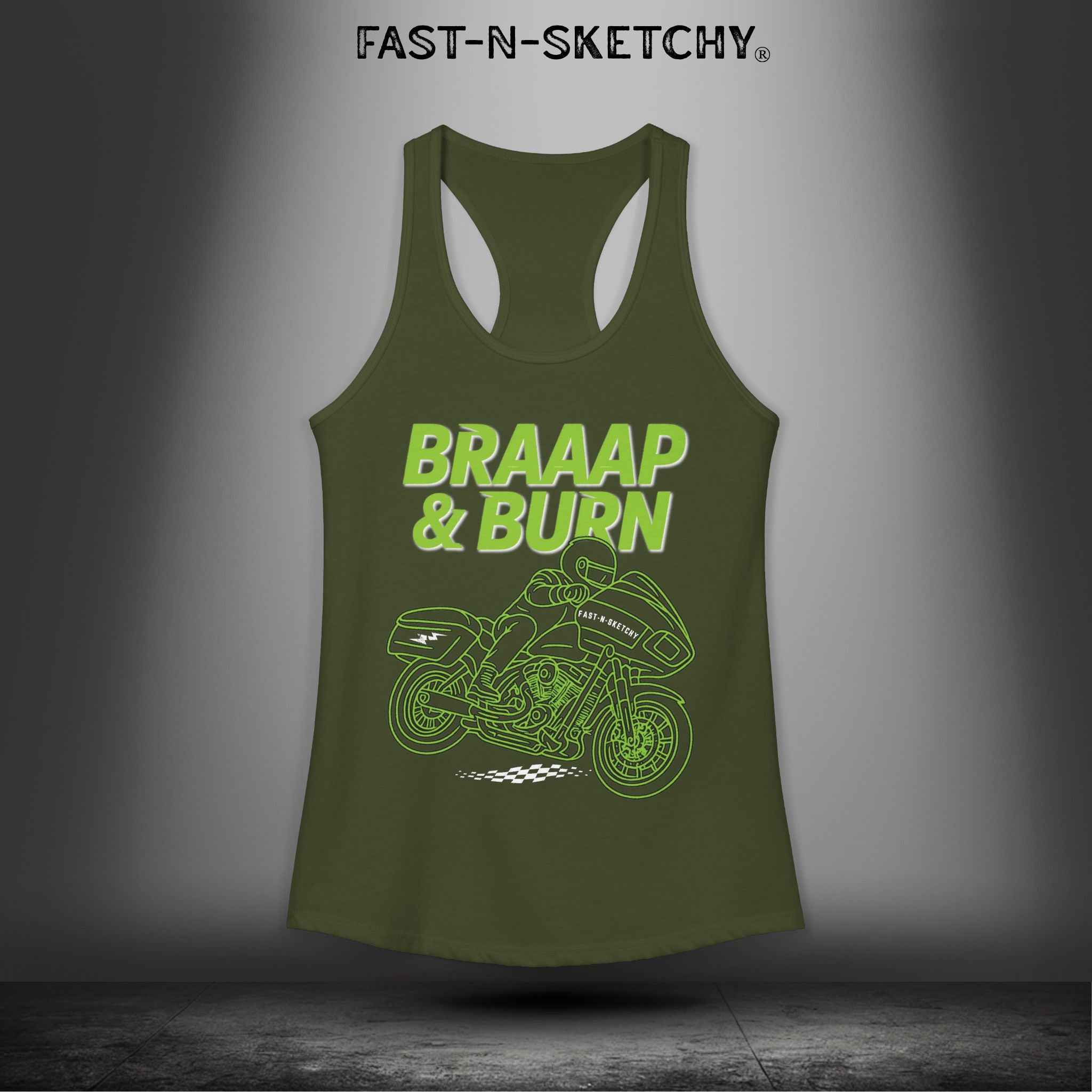 BRAAAP & BURN: Bagger Racing Biker Edition Razorback Tank