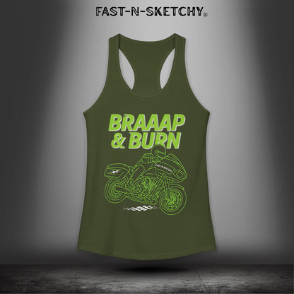 BRAAAP & BURN: Bagger Racing Biker Edition Razorback Tank