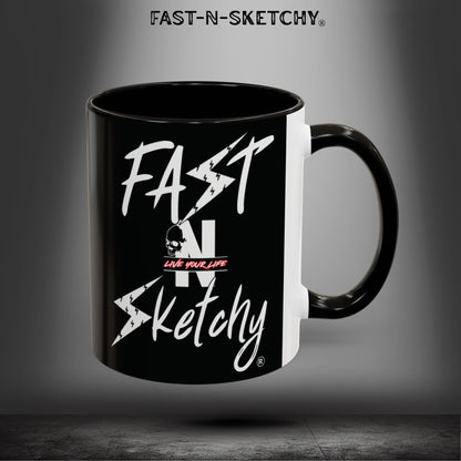 Mugs - MOST HUMANS ARE ALIVE BUT NEVER LIVE - FAST-N-SKETCHY®