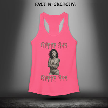 Grippy Sox Grippy Box: FAST-N-SKETCHY - Racerback Tank Top