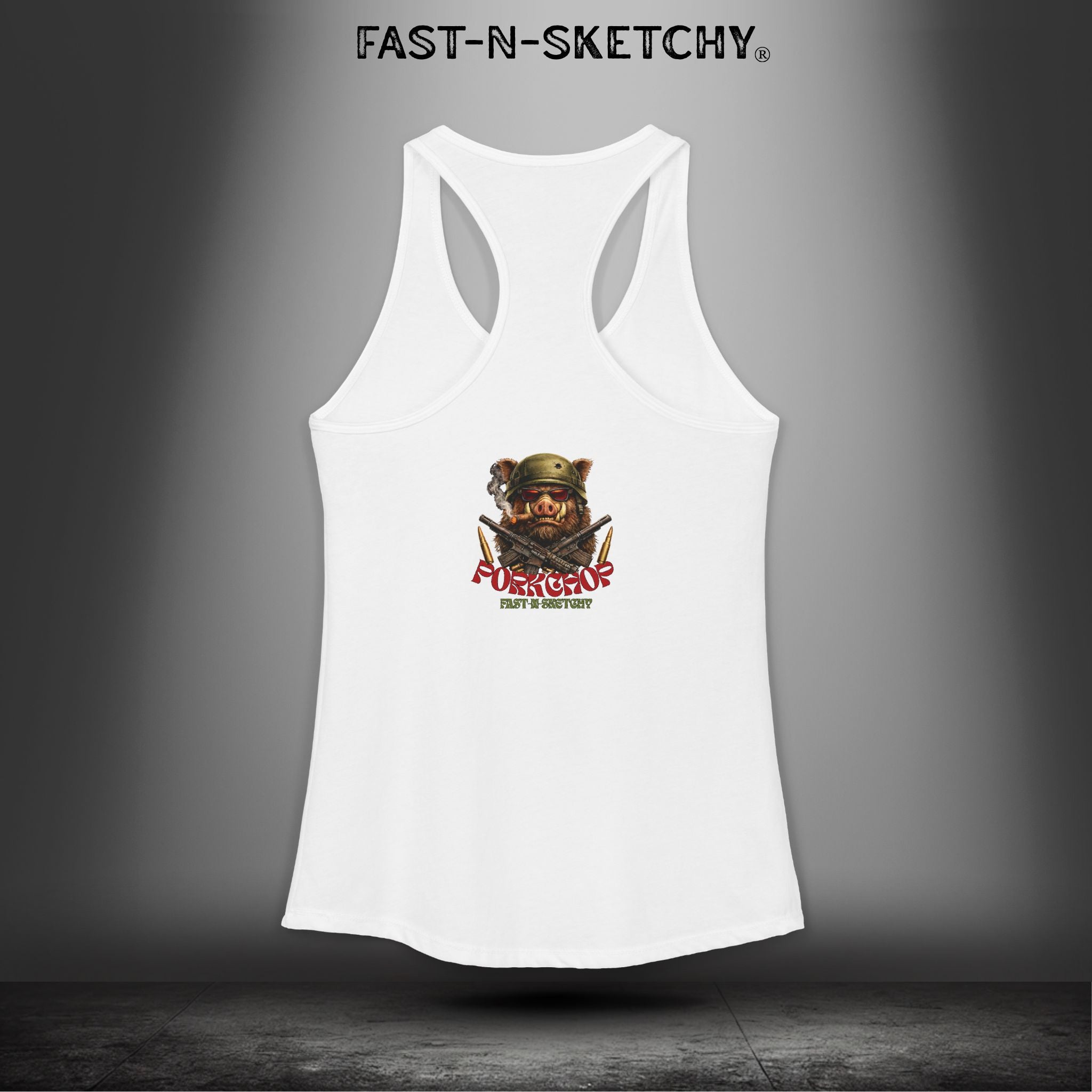Porkchop, Thick Cut Thin Patience: Military Edition Racerback Tank