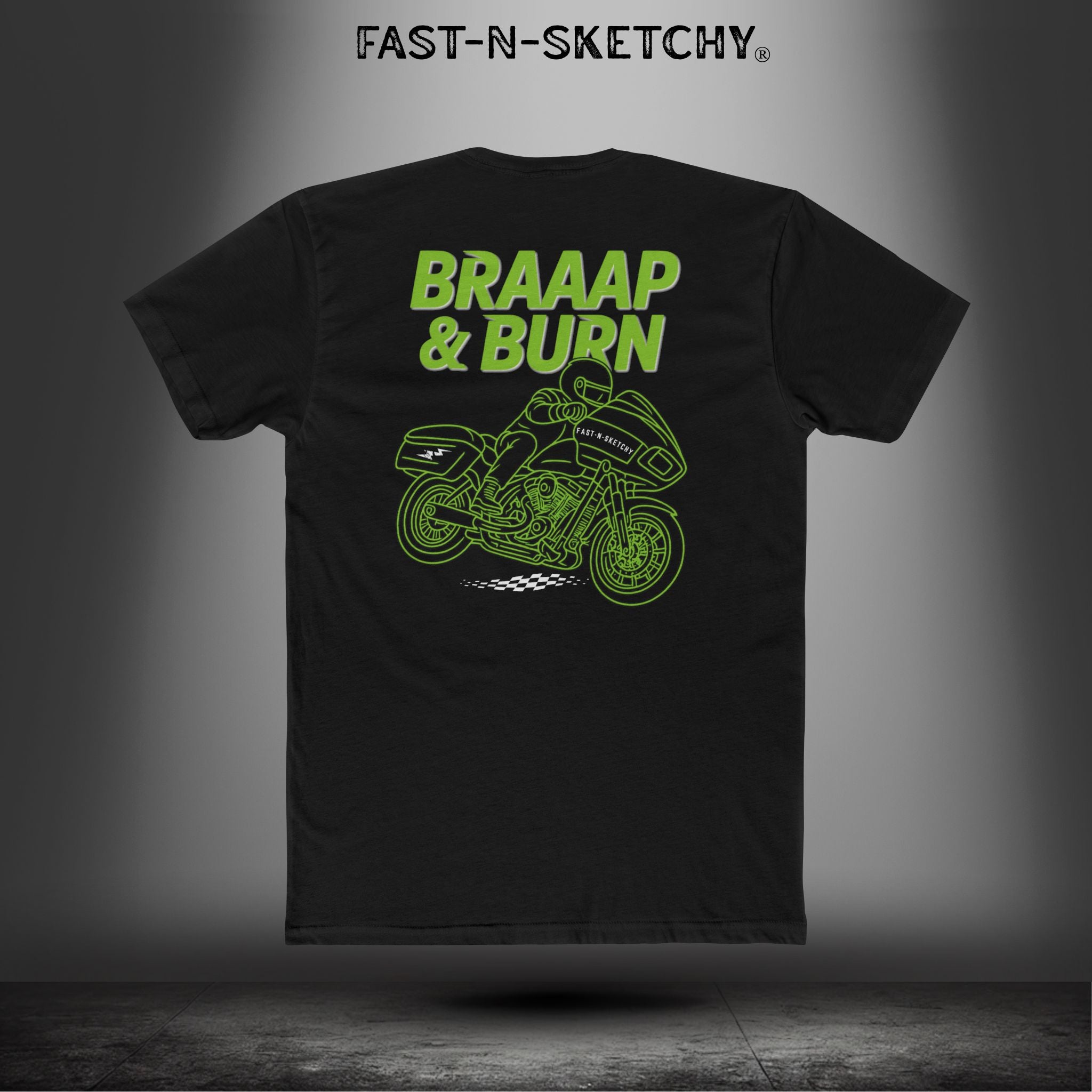 BRAAAP & BURN: Bagger Racing Biker Edition Relaxed Classic Tee