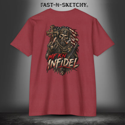 Infidel Skull Tee — Patriotic American Flag Skull: Military Edition