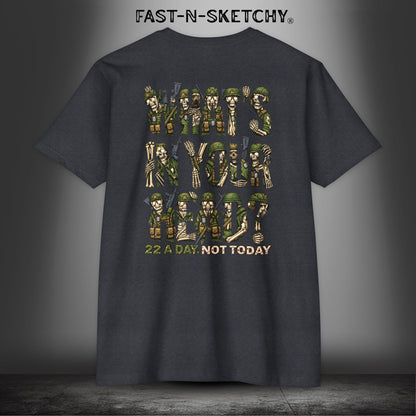 22 a Day, Not Today: Zombie T-Shirt by FAST-N-SKETCHY® - CVC Charcoal