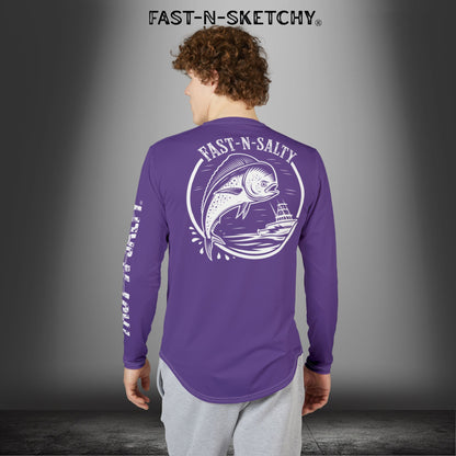 Mahi Mahi Fast-N-Salty Purple UV Protection Long Sleeve Shirt - Perfect for Outdoor Adventures and Fishing