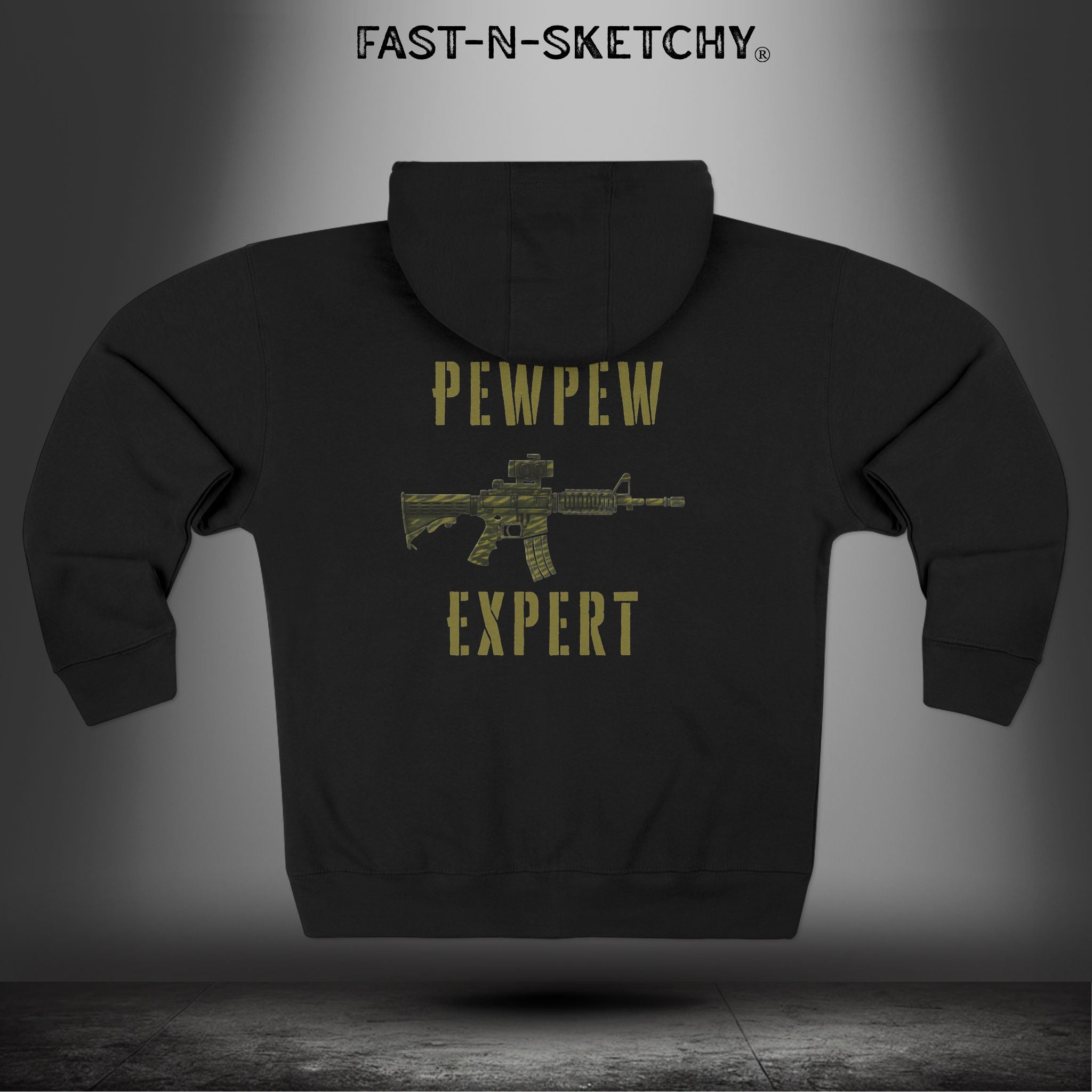 Pew Pew Expert: Military Edition -  Zip Hoodie