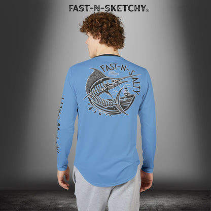 Fast-N-Salty UV Protection Long Sleeve Shirt - (Light Blue) Perfect for Outdoor Adventures and Fishing