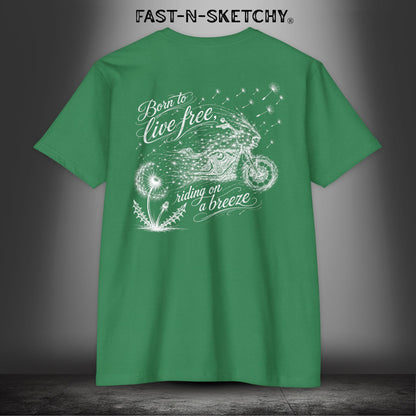 Dandelion: Born To Live Free, Riding on a Breeze - Biker Edition Premium Fitted Tee