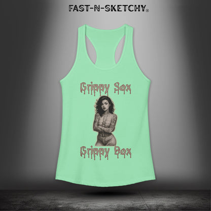 Grippy Sox Grippy Box: FAST-N-SKETCHY - Racerback Tank Top