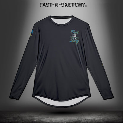 Tease 'Em Up #2: FAST-N-SALTY, FAST-N-SALTY: (Black) UV Protection Long Sleeve Shirt (Marlin) Perfect for Outdoor Adventures and Fishing