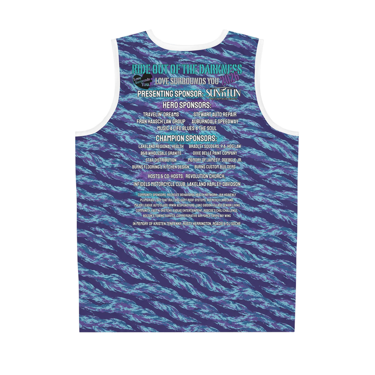 Ride Out of Darkness 2026 Basketball Jersey — All-Over Print Tank - LSY