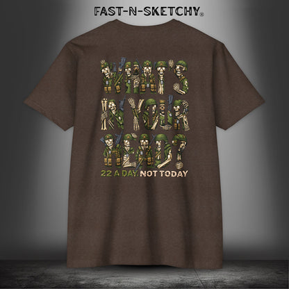 22 a Day, Not Today: Zombie T-Shirt by FAST-N-SKETCHY® - CVC Espresso