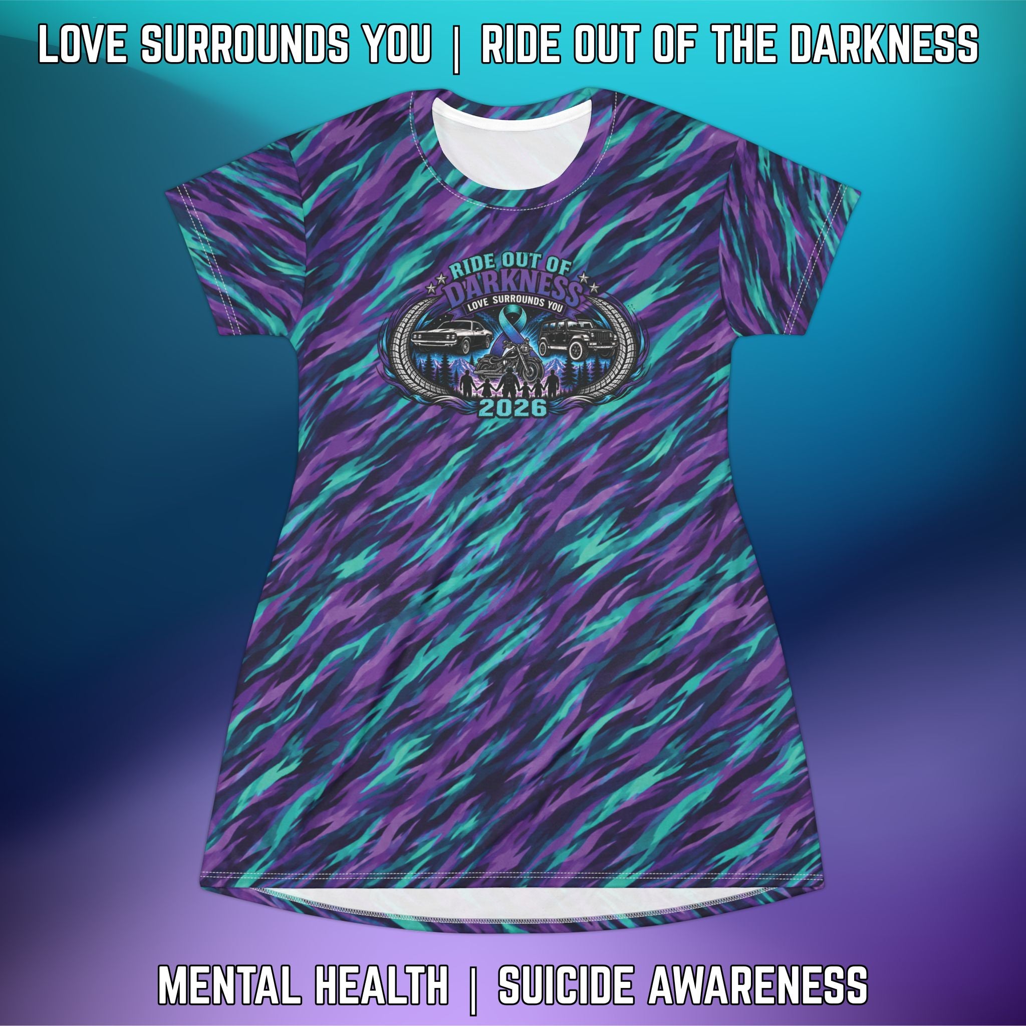 You Are Enough T-Shirt Dress — Mental Health & Suicide Awareness Dress - LSY