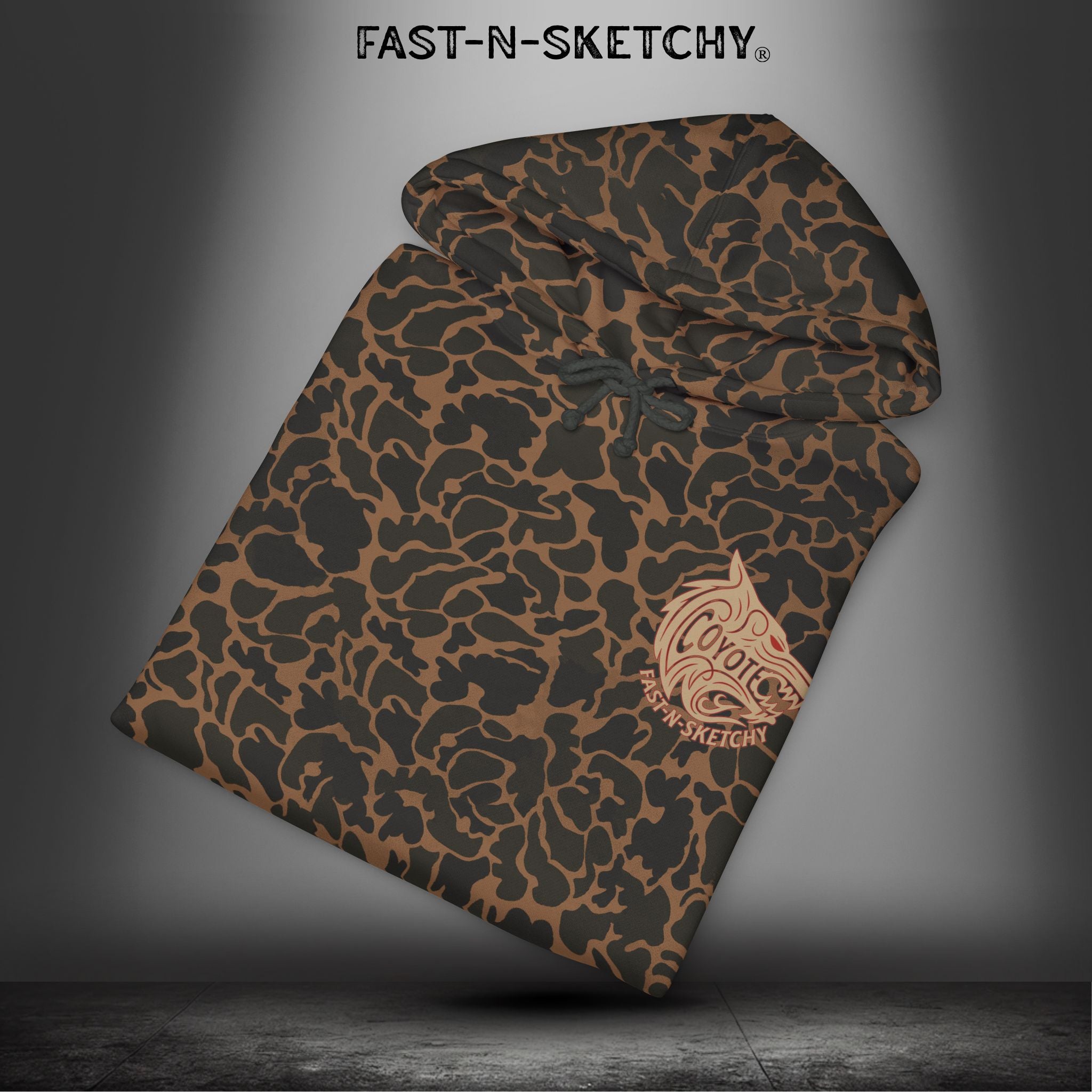 Coyote Death Dealer or Healer Camo Hoodie: Military Edition