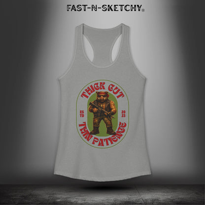 Porkchop, Thick Cut Thin Patience: Military Edition Racerback Tank