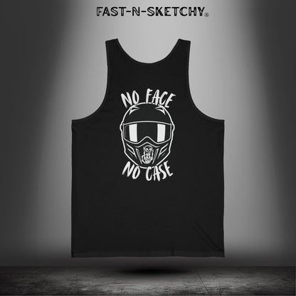 No Face No Case Tank Top — Fast-N-Sketchy Moto Helmet Graphic Tank