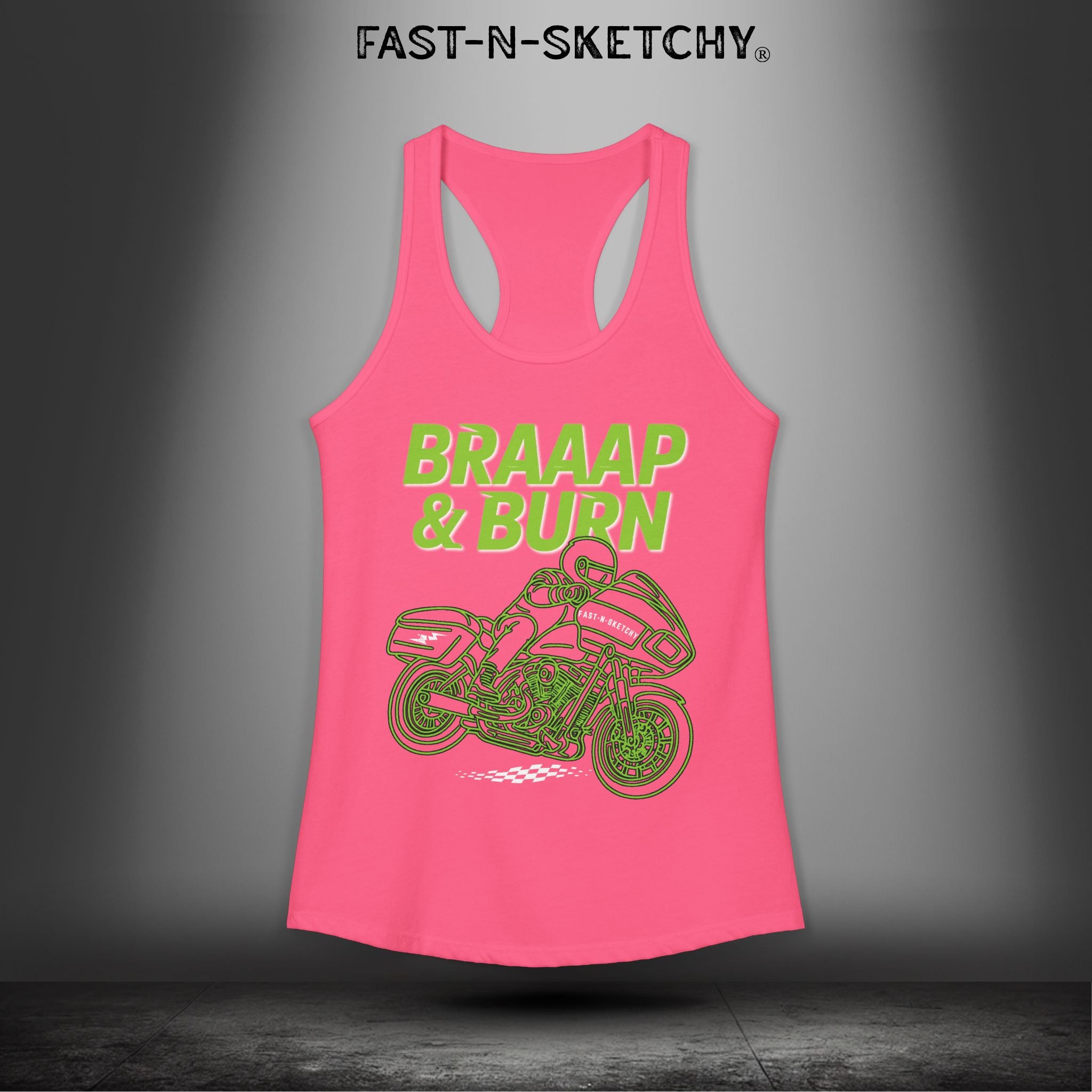 BRAAAP & BURN: Bagger Racing Biker Edition Razorback Tank