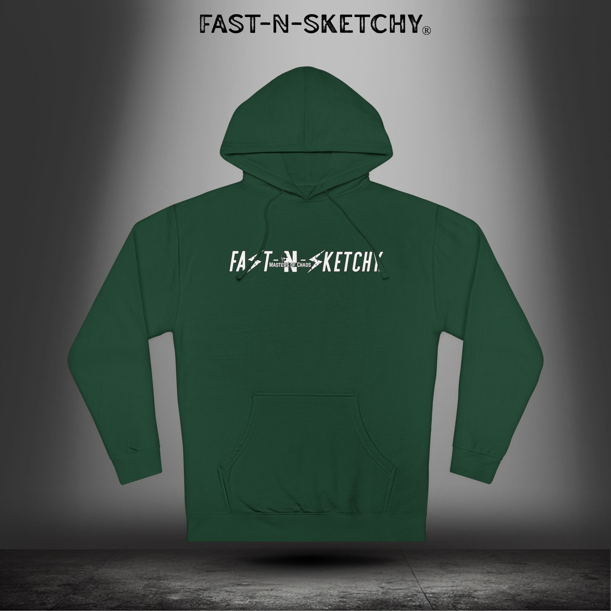 Fast-N-Sketchy Hoodie — Skull Lightning Logo "Live Your Life"