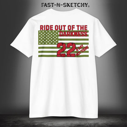 Military Edition Flag T-Shirt 22 a Day, Not Today | Sponor for Ride Out of the Darkness