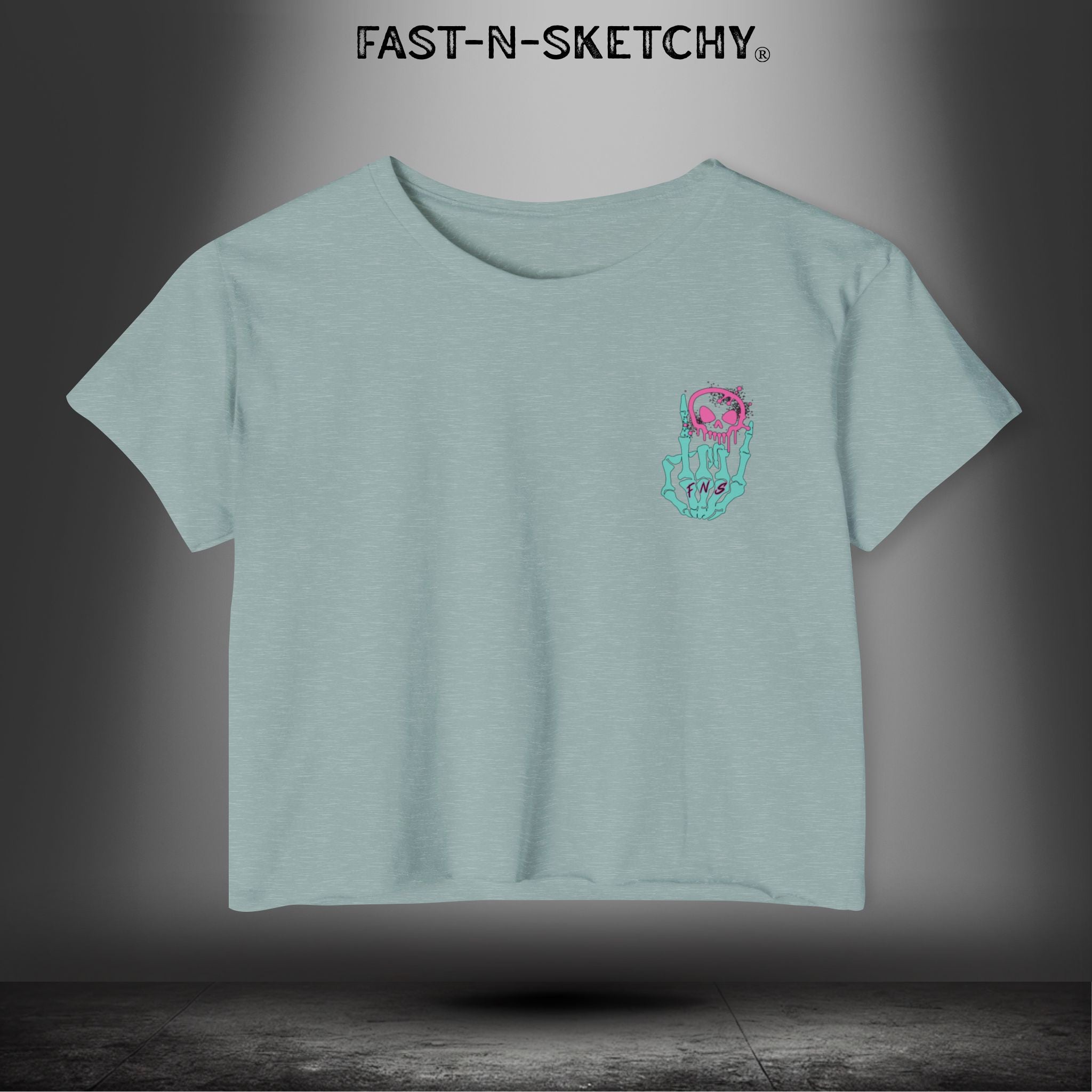FAST-N-SEXY™ WITH HALF SKULL: Festival Crop Top