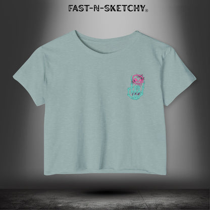 FAST-N-SEXY™ WITH HALF SKULL: Festival Crop Top