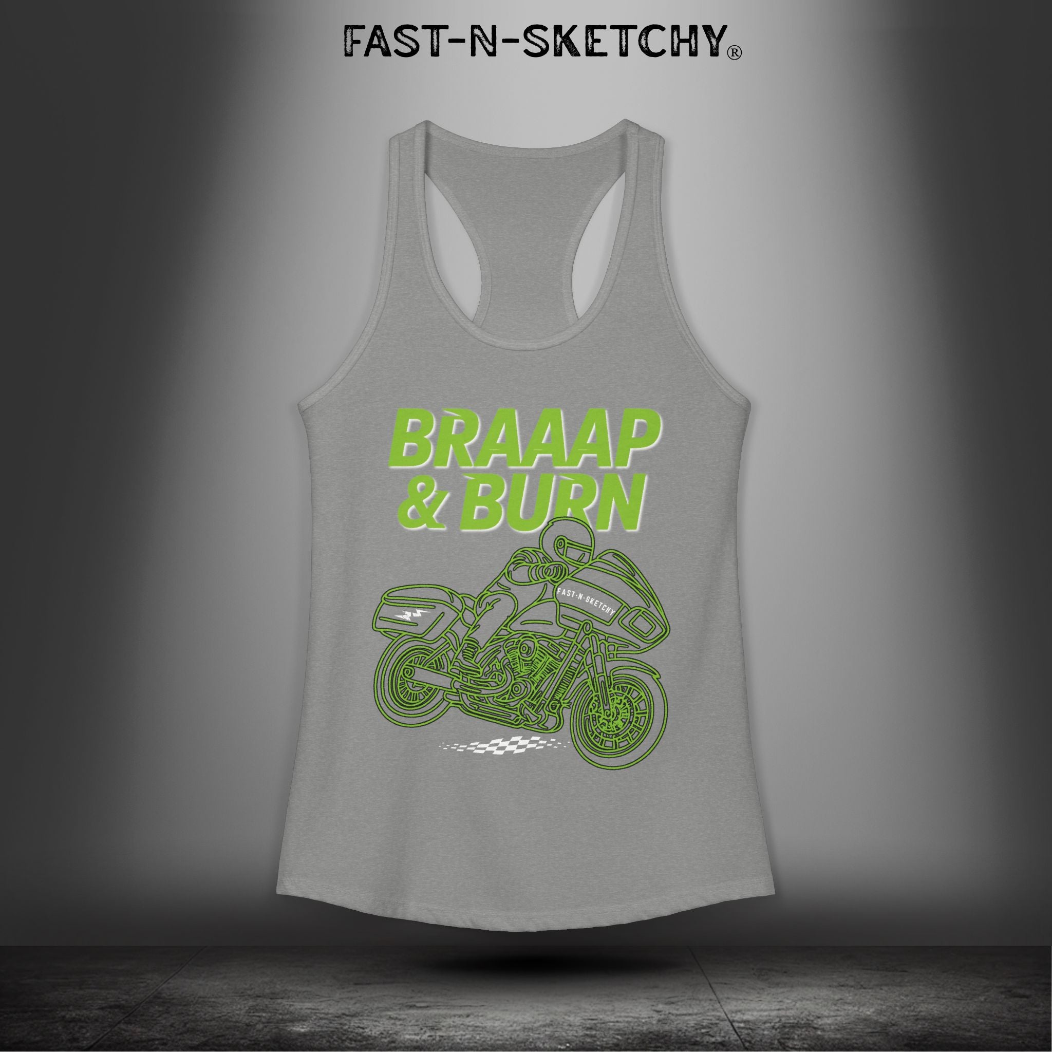 BRAAAP & BURN: Bagger Racing Biker Edition Razorback Tank