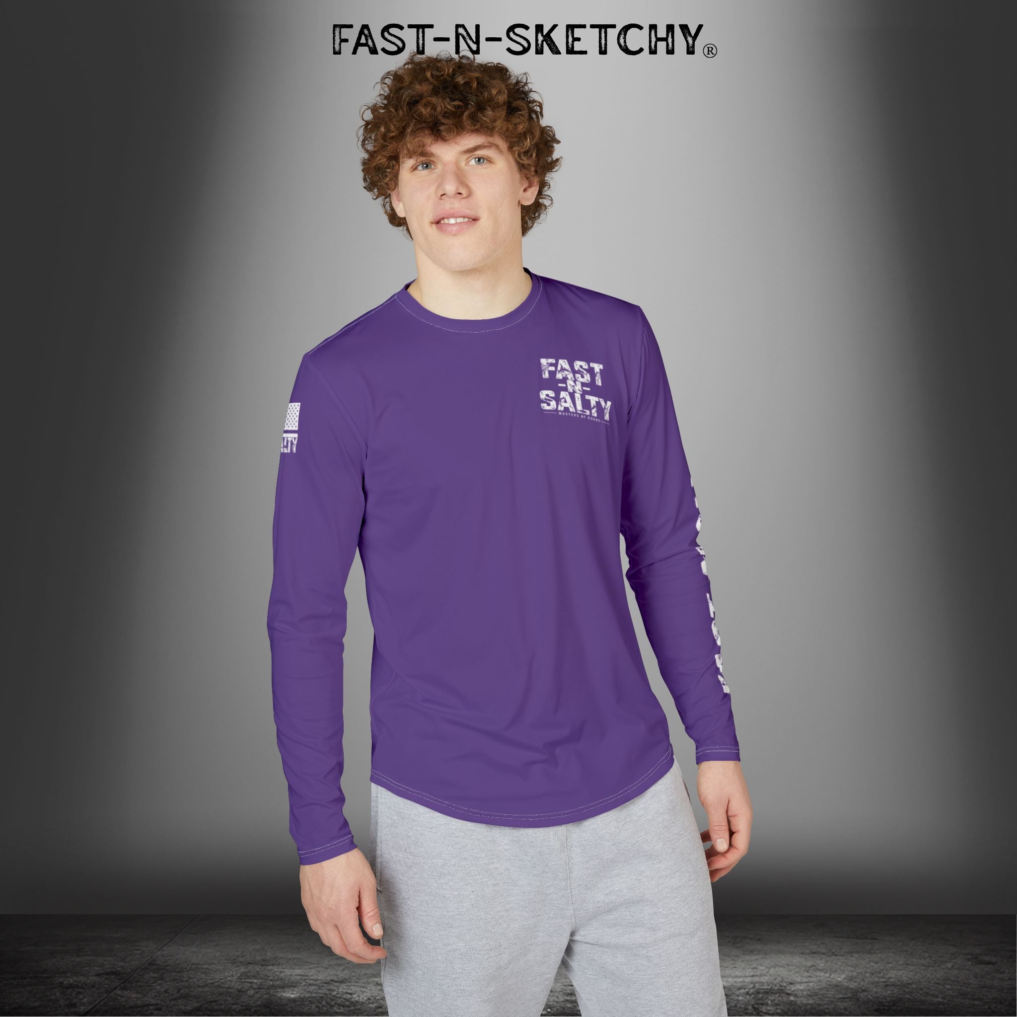 Mahi Mahi Fast-N-Salty Purple UV Protection Long Sleeve Shirt - Perfect for Outdoor Adventures and Fishing