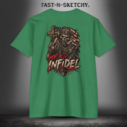 Infidel Skull Tee — Patriotic American Flag Skull: Military Edition