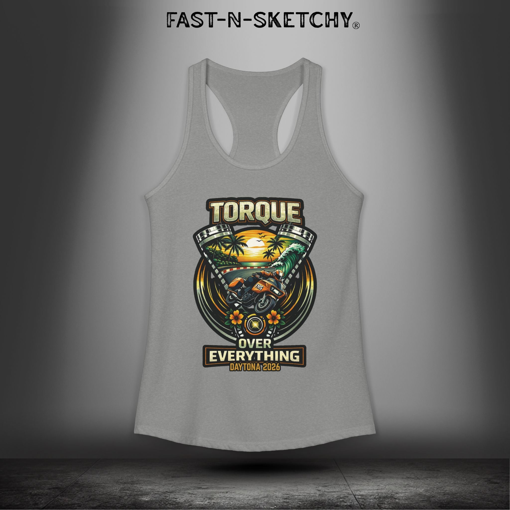 Torque Over Everything: Daytona Bike Week Bagger Racing Biker Edition Razorback Tank