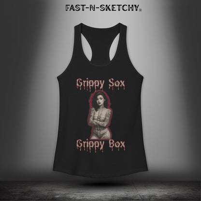 Grippy Sox Grippy Box: FAST-N-SKETCHY - Racerback Tank Top