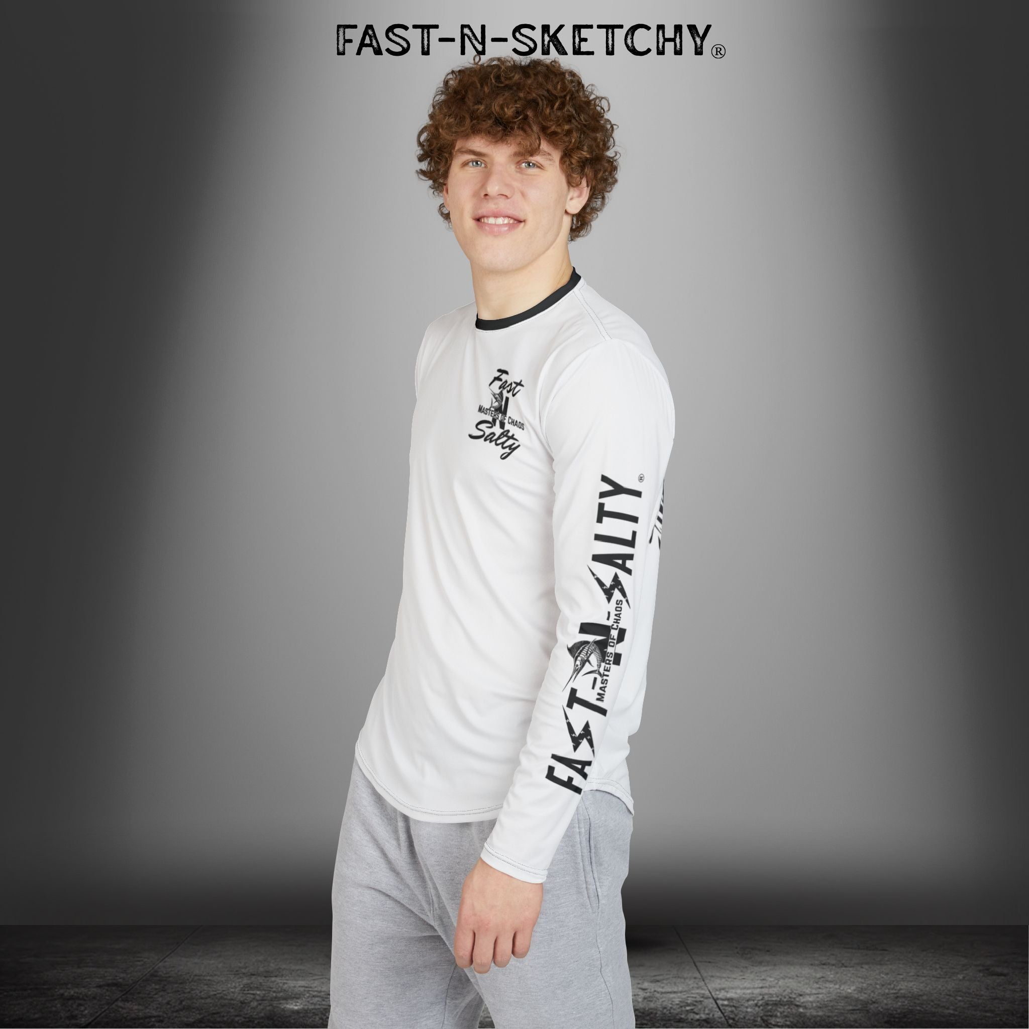 Fast-N-Salty UV Protection Long Sleeve Shirt - (White) Perfect for Outdoor Adventures and Fishing
