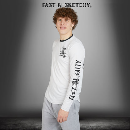 Fast-N-Salty UV Protection Long Sleeve Shirt - (White) Perfect for Outdoor Adventures and Fishing