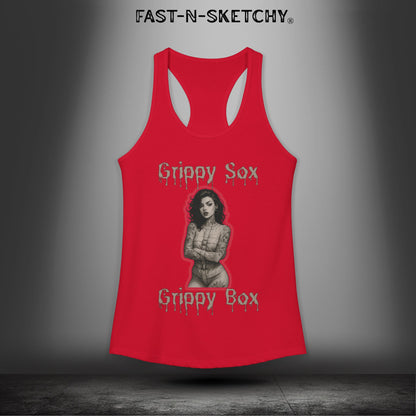 Grippy Sox Grippy Box: FAST-N-SKETCHY - Racerback Tank Top