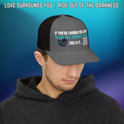 If You're Looking for a Sign QR Code Suicide Awareness Snapback Richardson 112 Trucker Cap - LSY