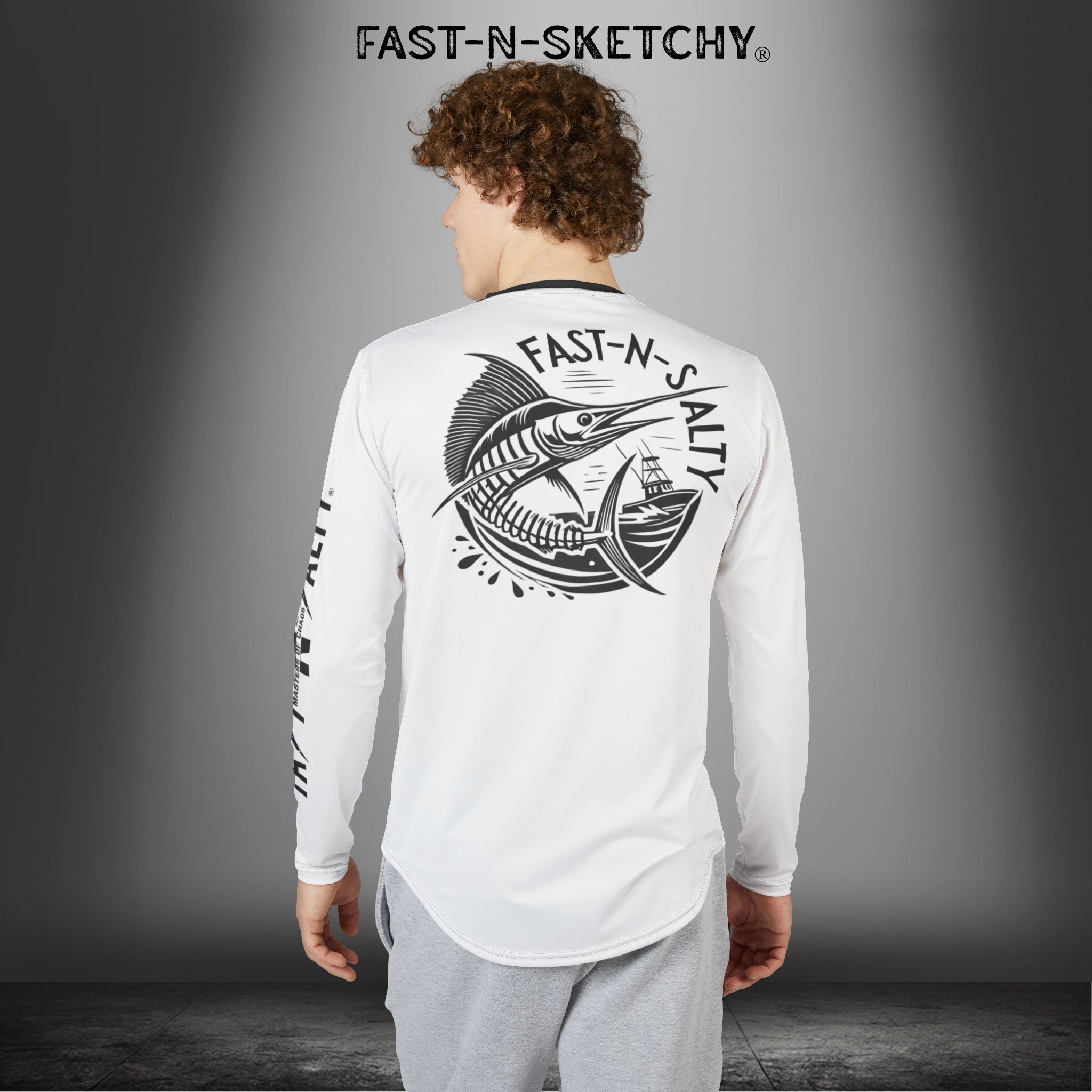 Fast-N-Salty UV Protection Long Sleeve Shirt - (White) Perfect for Outdoor Adventures and Fishing