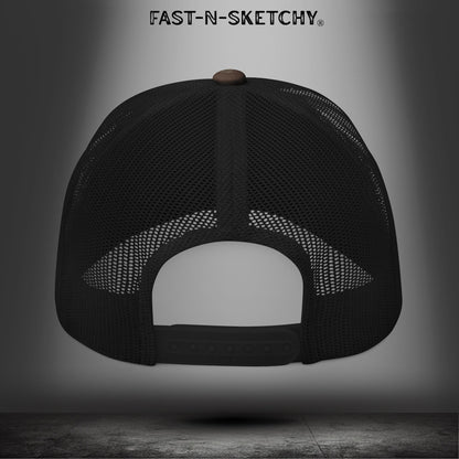 Camouflage FNS Trucker Hat — Embroidered "FAST-N-SKETCHY" Logo