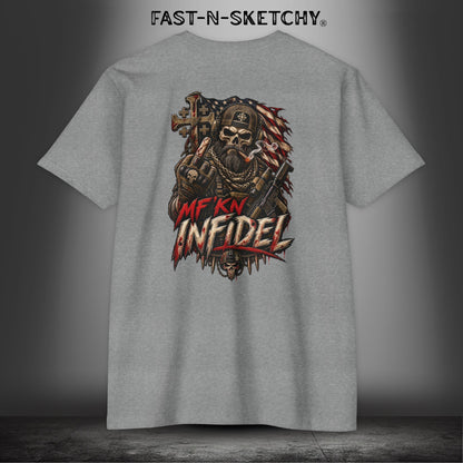 Infidel Skull Tee — Patriotic American Flag Skull: Military Edition