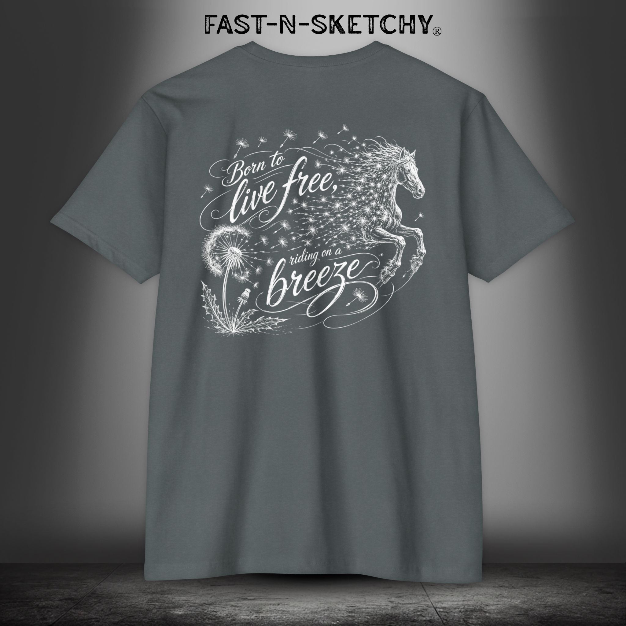 Dandelion: Born To Live Free, Riding on a Breeze - Rodeo Edition Premium Fitted Tee