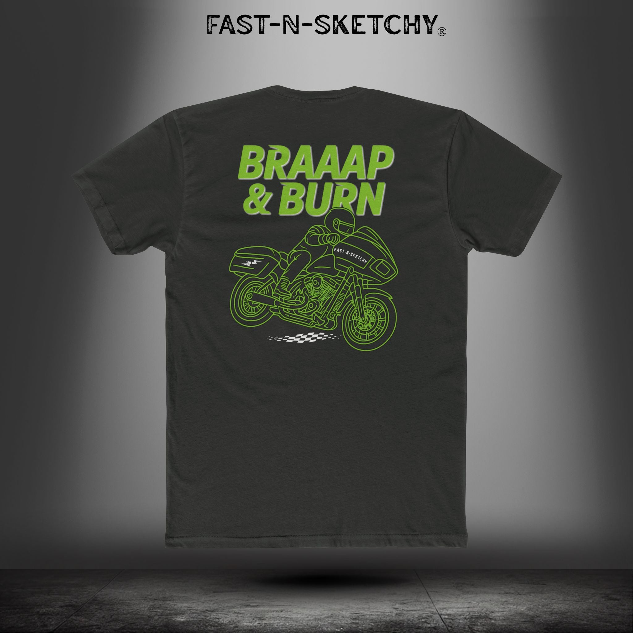BRAAAP & BURN: Bagger Racing Biker Edition Relaxed Classic Tee
